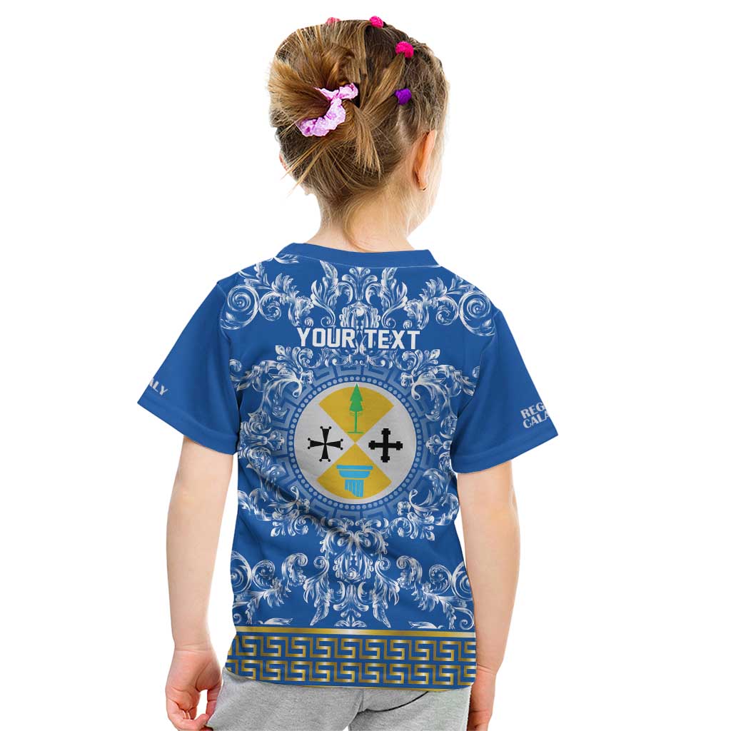 Personalized Italy Calabria Kid T Shirt Baroque Motif
