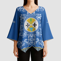 Personalized Italy Calabria Kimono Sleeve Blouse Baroque Motif