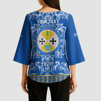 Personalized Italy Calabria Kimono Sleeve Blouse Baroque Motif