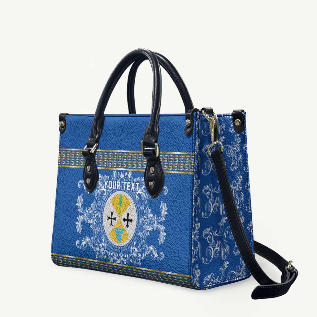 Personalized Italy Calabria Leather Bag Baroque Motif