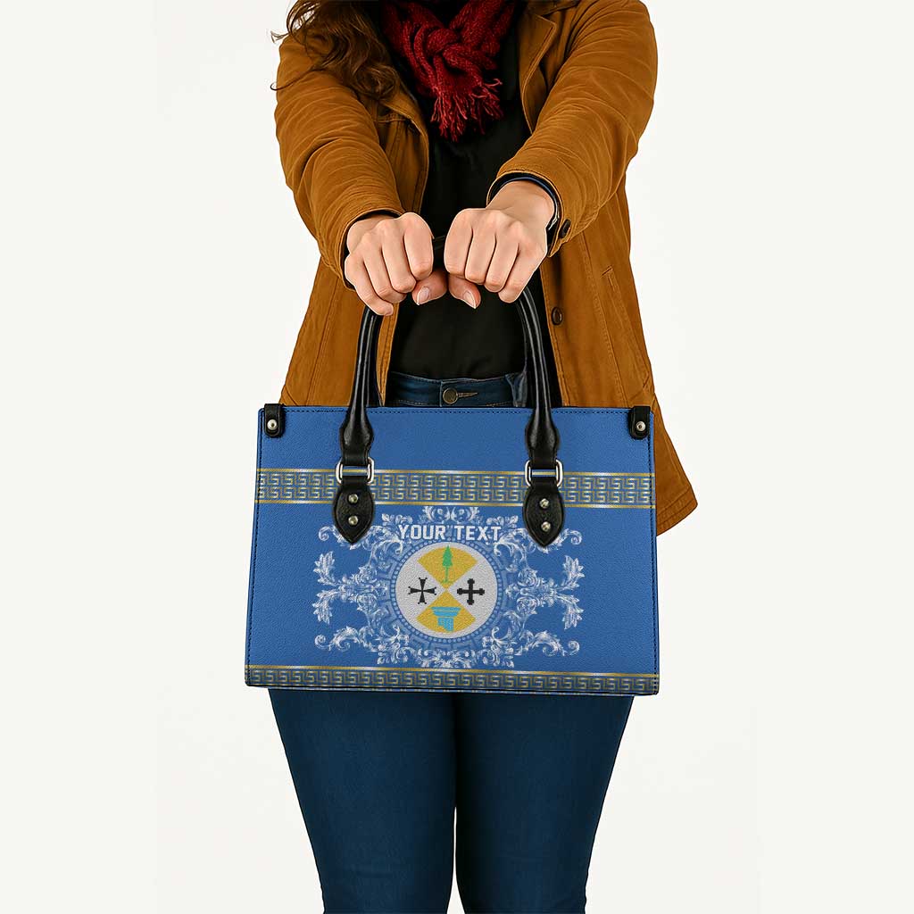 Personalized Italy Calabria Leather Bag Baroque Motif