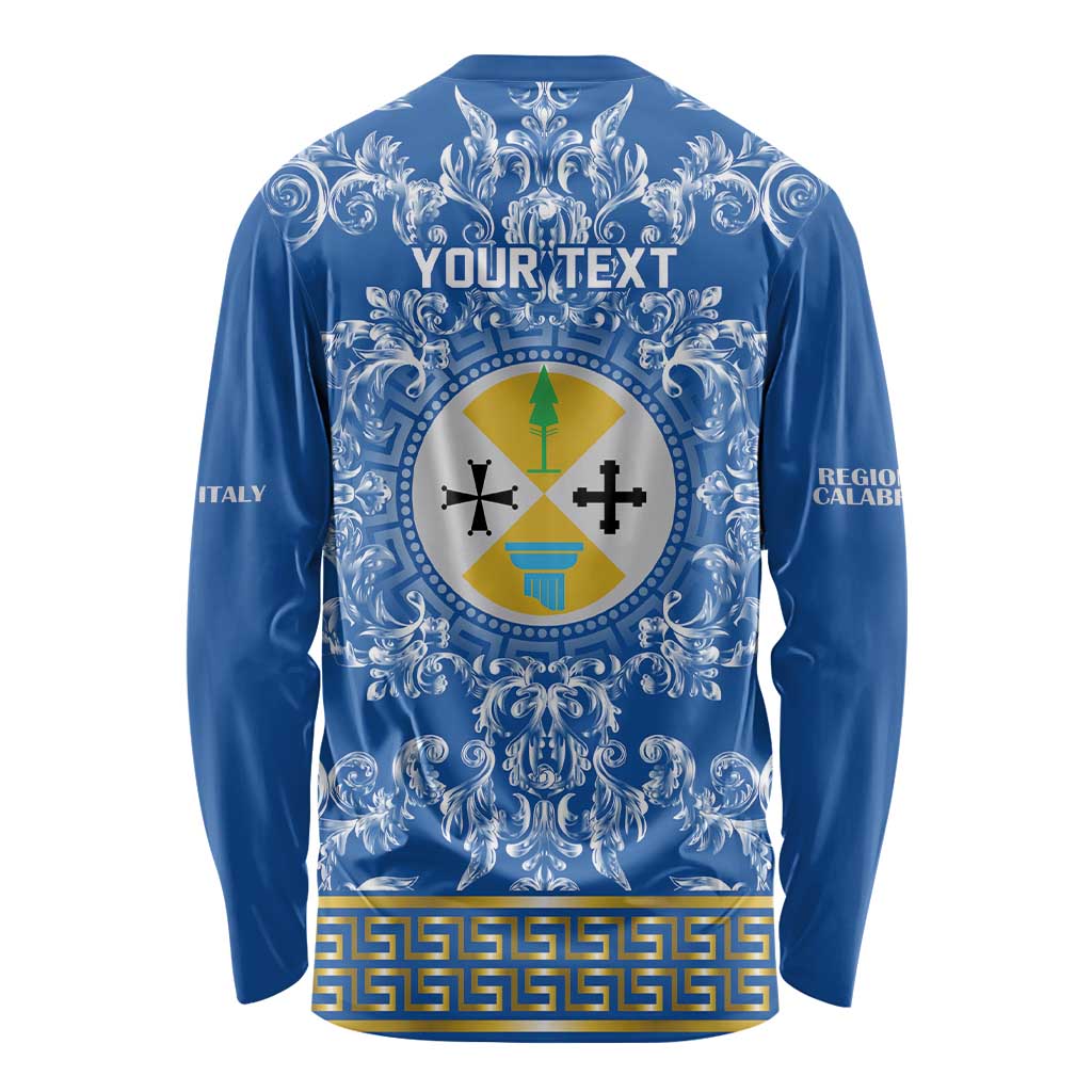 Personalized Italy Calabria Long Sleeve Shirt Baroque Motif