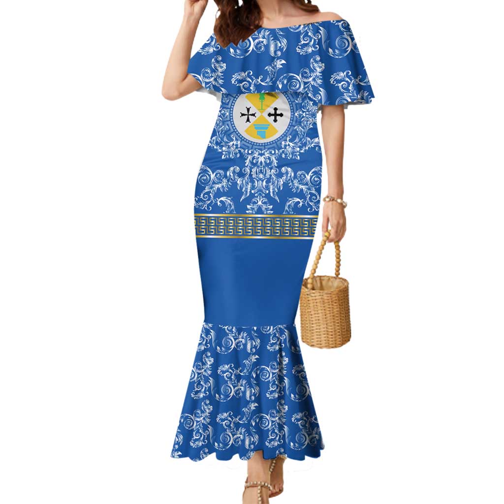 Personalized Italy Calabria Mermaid Dress Baroque Motif