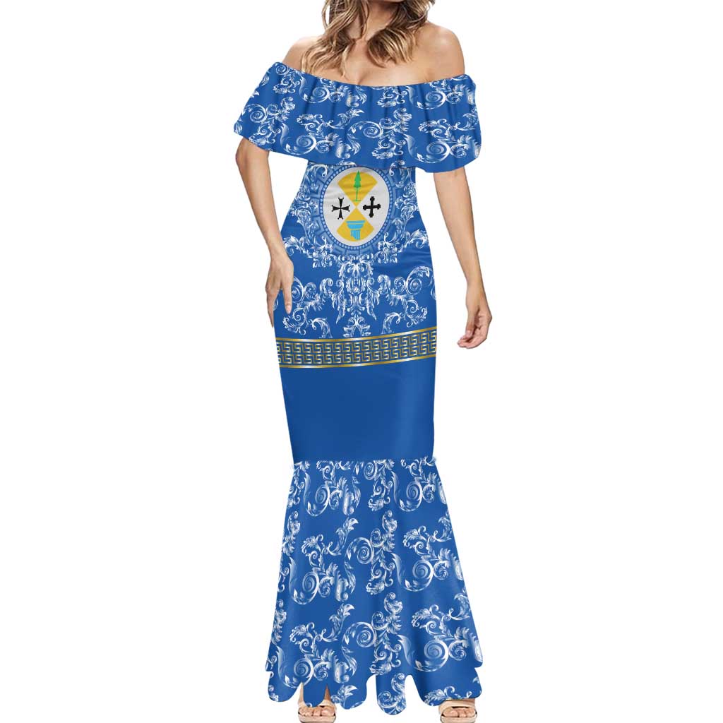 Personalized Italy Calabria Mermaid Dress Baroque Motif