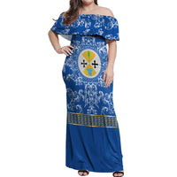 Personalized Italy Calabria Off Shoulder Maxi Dress Baroque Motif