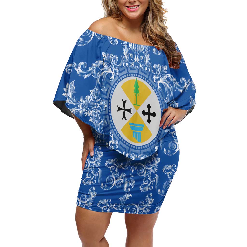Personalized Italy Calabria Off Shoulder Short Dress Baroque Motif