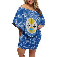 Personalized Italy Calabria Off Shoulder Short Dress Baroque Motif
