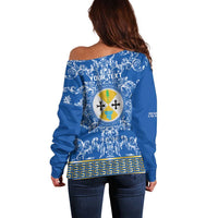 Personalized Italy Calabria Off Shoulder Sweater Baroque Motif