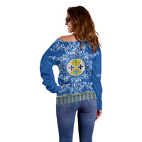 Personalized Italy Calabria Off Shoulder Sweater Baroque Motif