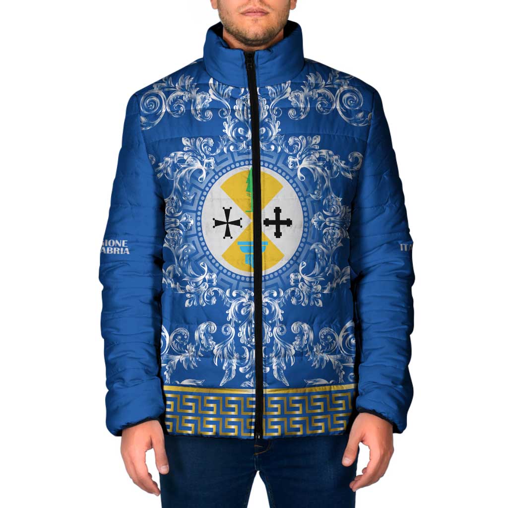 Personalized Italy Calabria Padded Jacket Baroque Motif