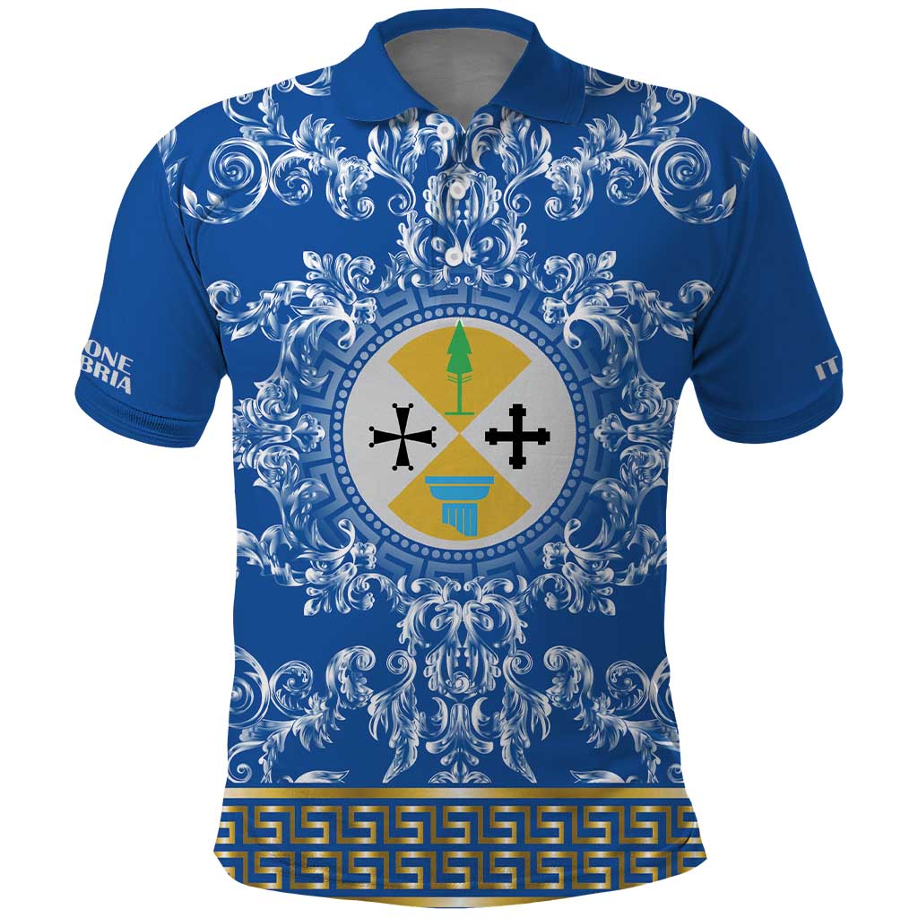 Personalized Italy Calabria Polo Shirt Baroque Motif