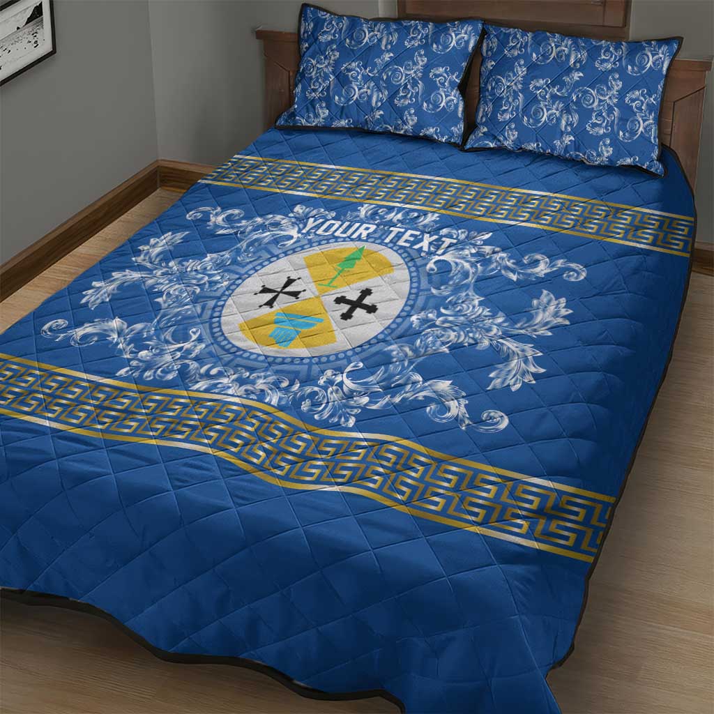 Personalized Italy Calabria Quilt Bed Set Baroque Motif