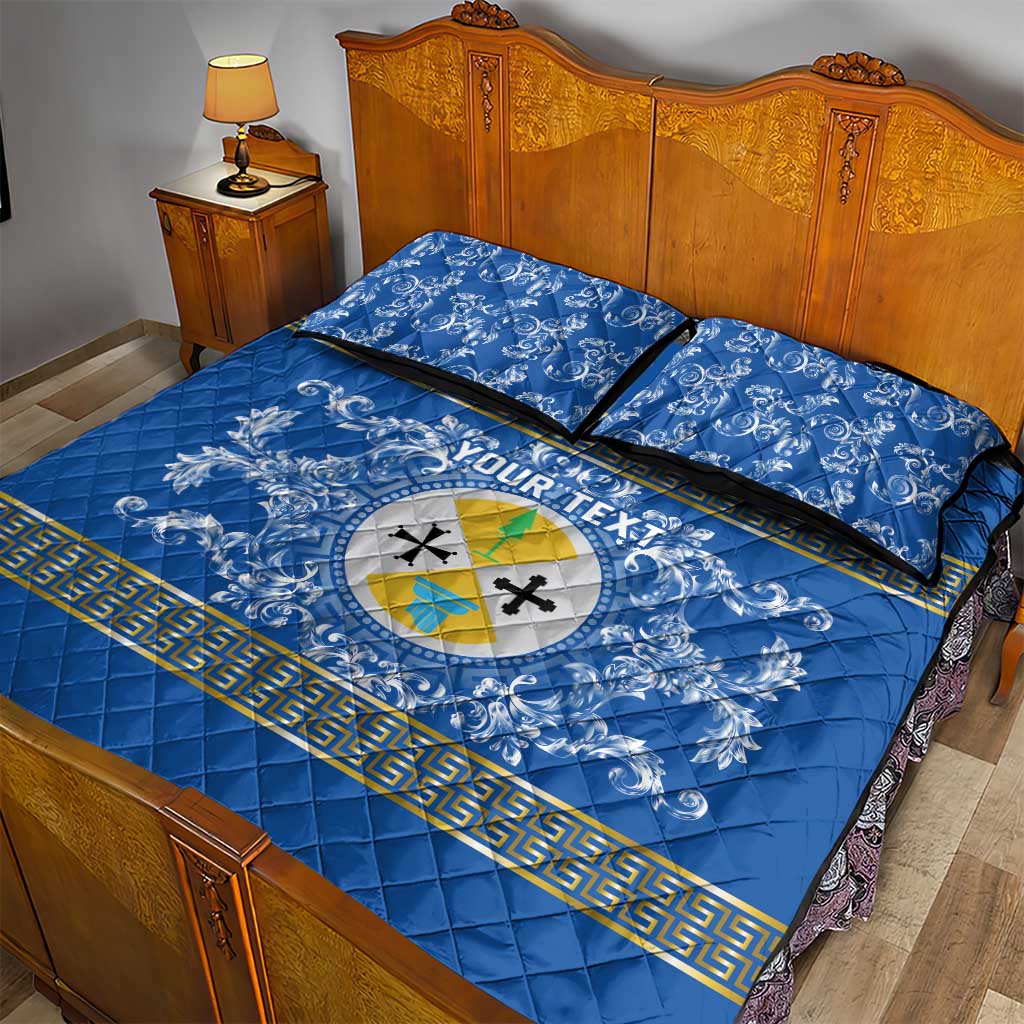 Personalized Italy Calabria Quilt Bed Set Baroque Motif
