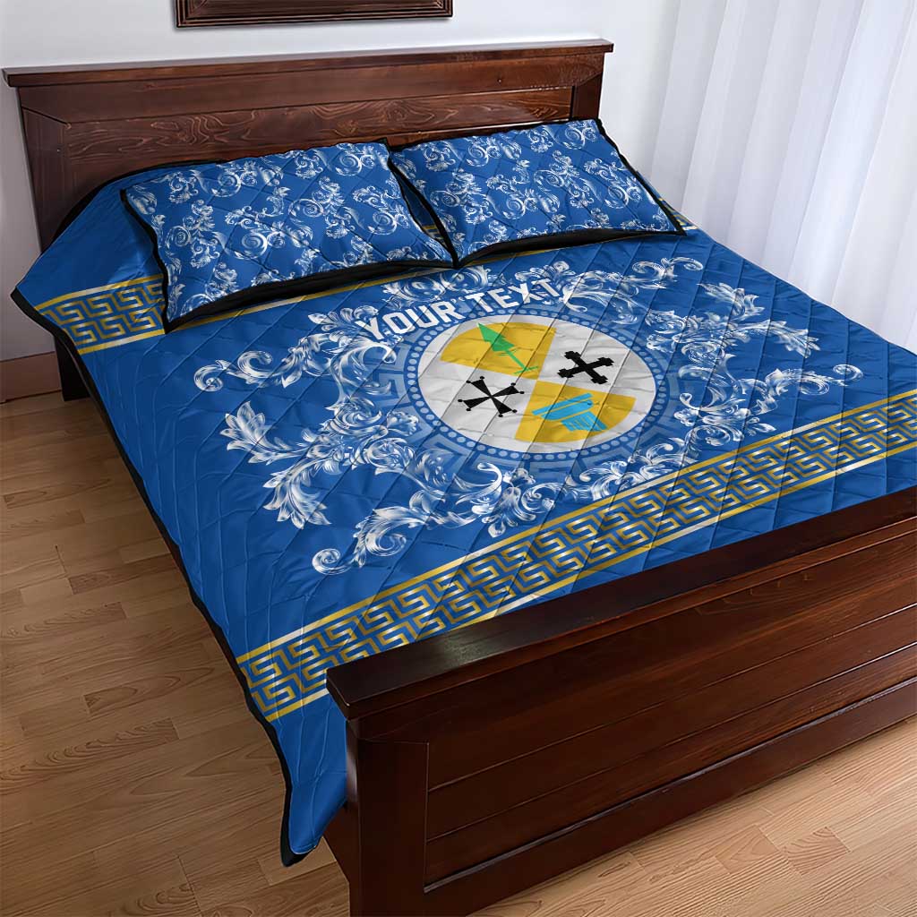 Personalized Italy Calabria Quilt Bed Set Baroque Motif