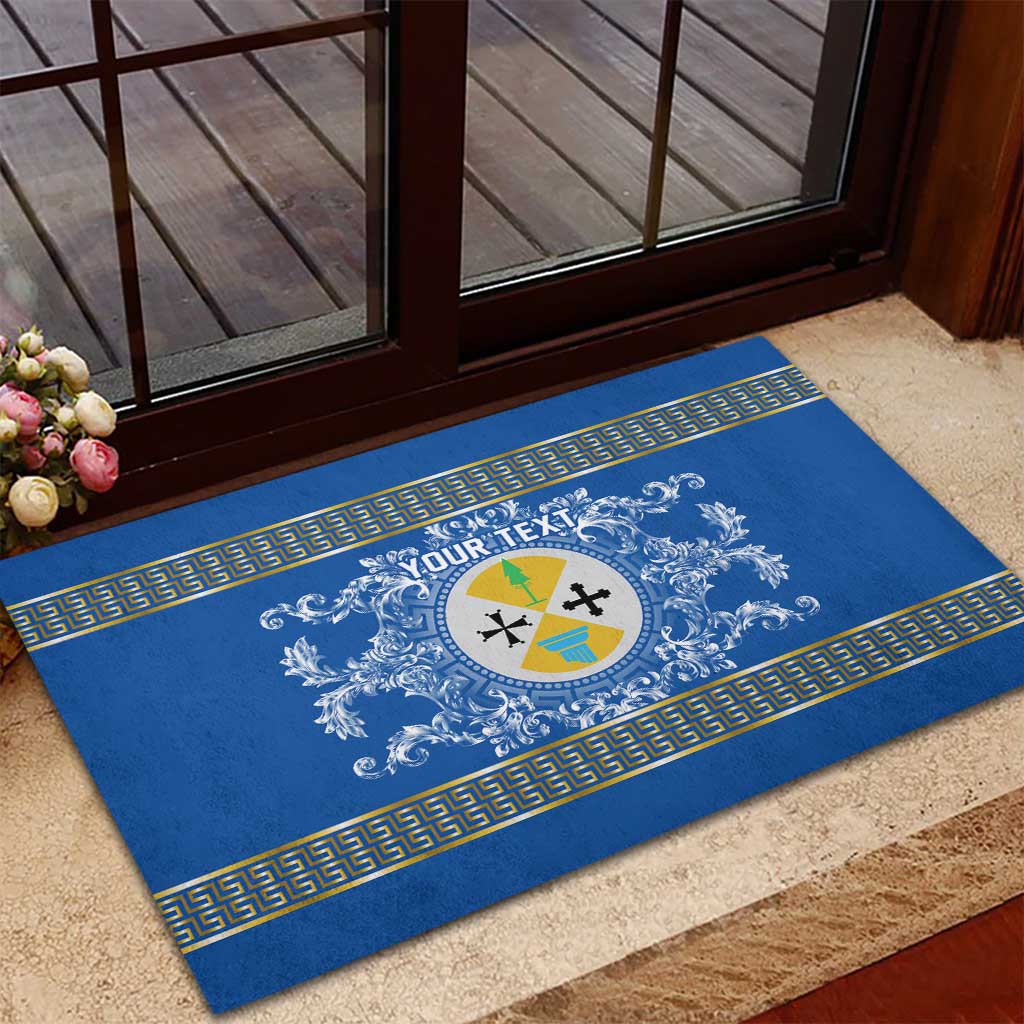 Personalized Italy Calabria Rubber Doormat Baroque Motif