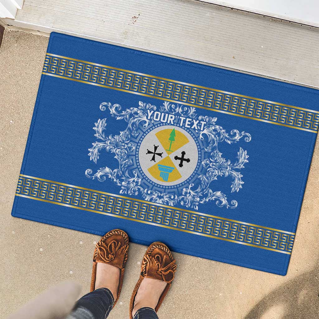 Personalized Italy Calabria Rubber Doormat Baroque Motif