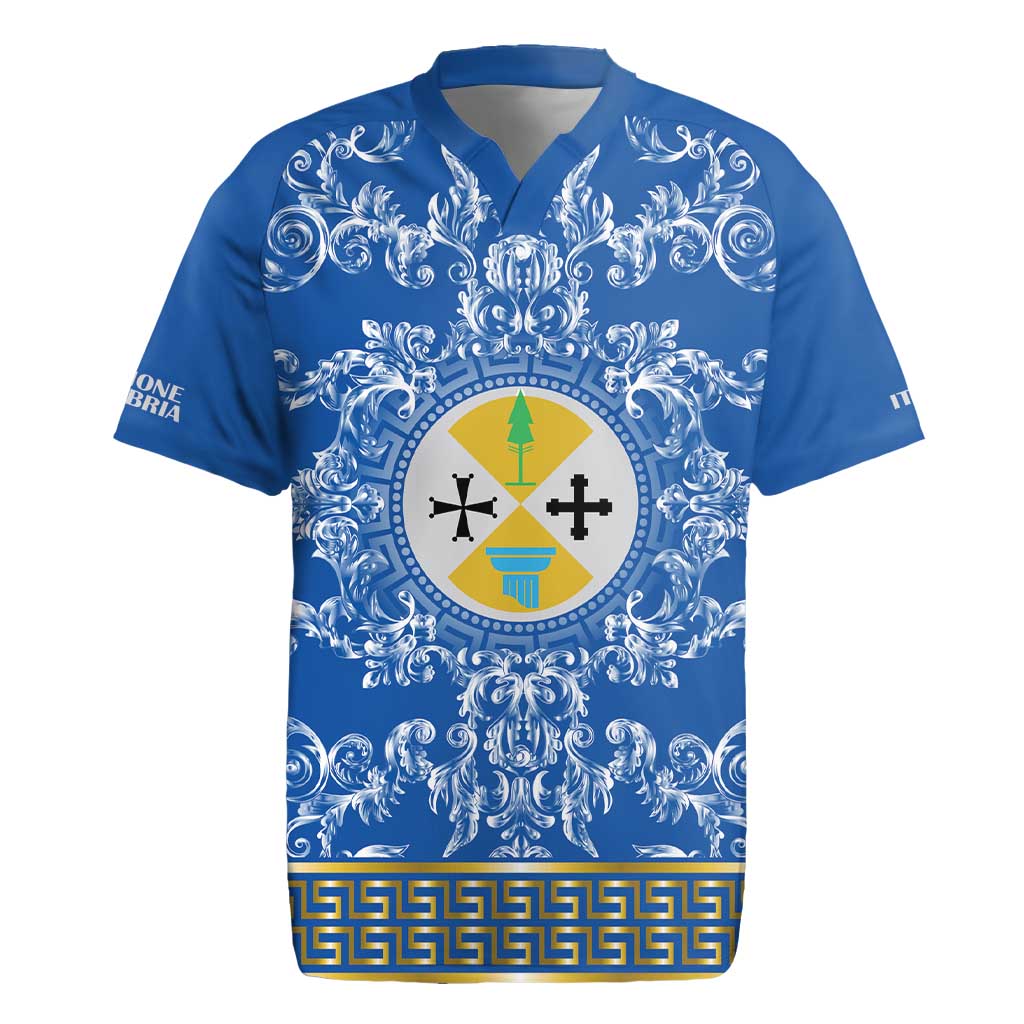 Personalized Italy Calabria Rugby Jersey Baroque Motif