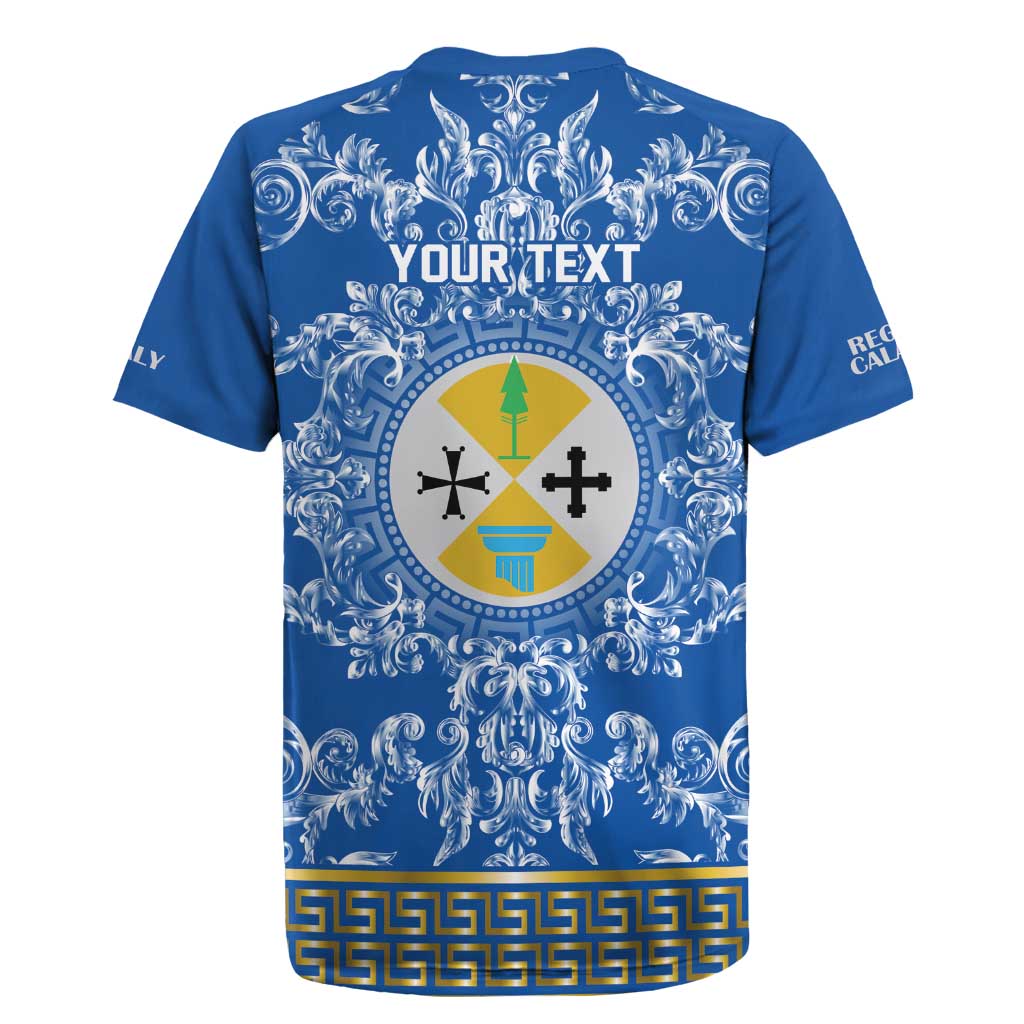 Personalized Italy Calabria Rugby Jersey Baroque Motif