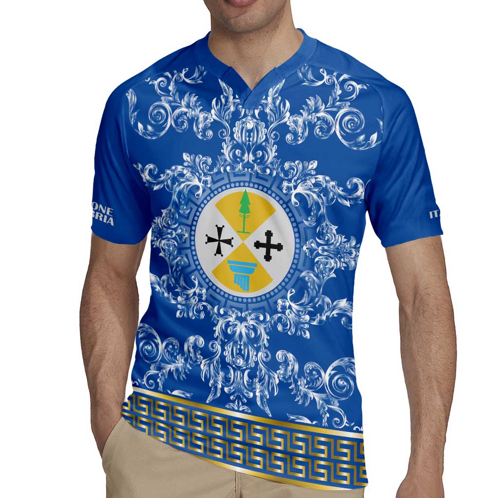 Personalized Italy Calabria Rugby Jersey Baroque Motif