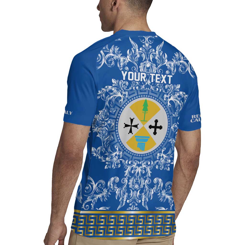 Personalized Italy Calabria Rugby Jersey Baroque Motif