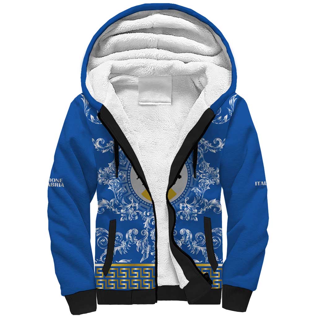 Personalized Italy Calabria Sherpa Hoodie Baroque Motif