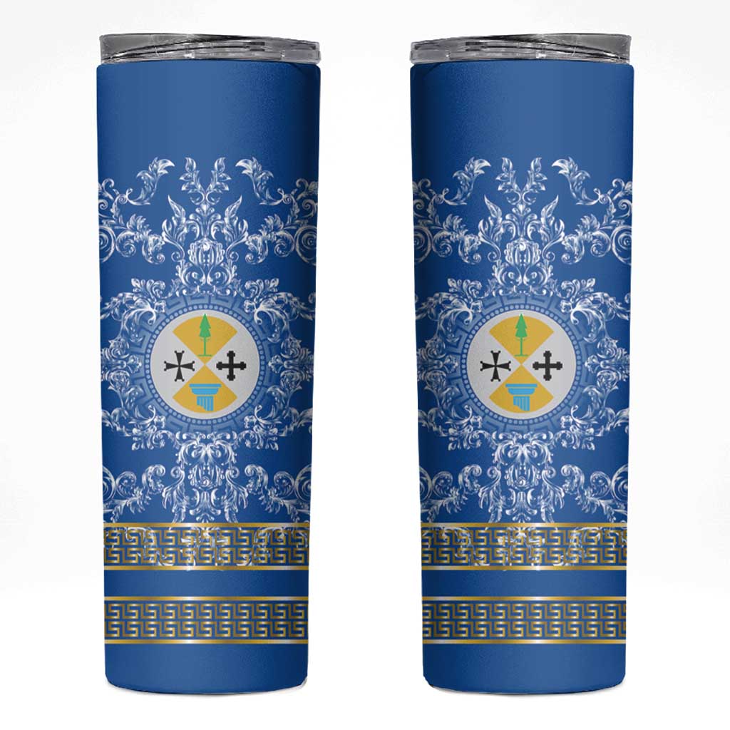 Personalized Italy Calabria Skinny Tumbler Baroque Motif