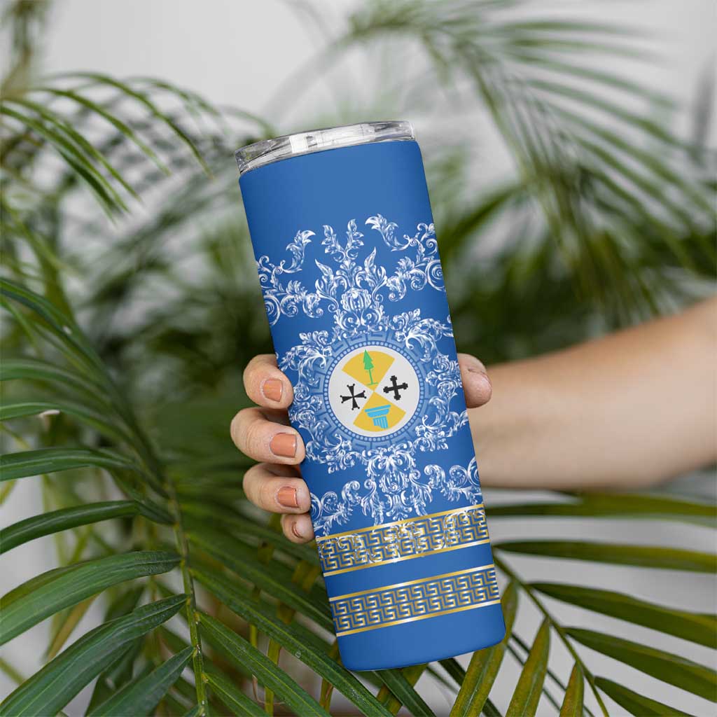 Personalized Italy Calabria Skinny Tumbler Baroque Motif