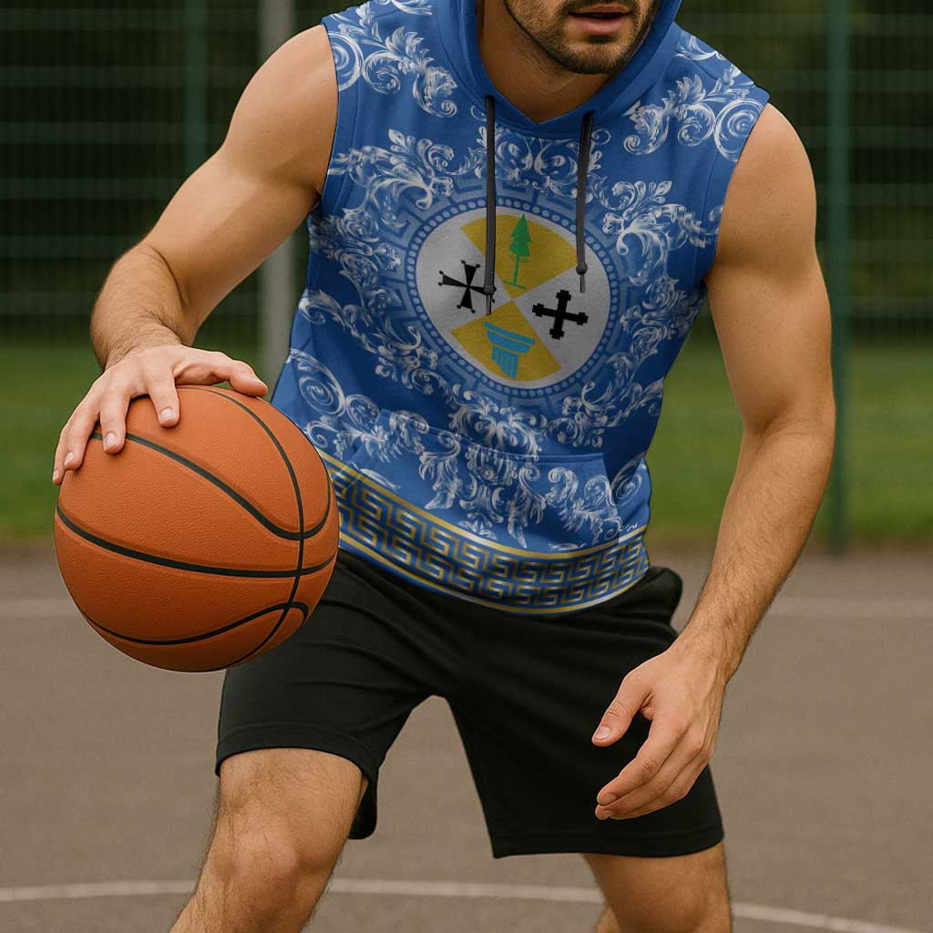 Personalized Italy Calabria Sleeveless Hoodie Baroque Motif