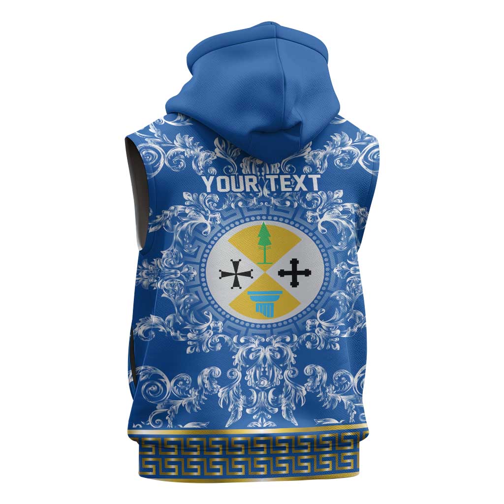 Personalized Italy Calabria Sleeveless Zip Hoodie Baroque Motif