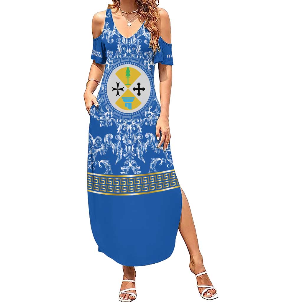 Personalized Italy Calabria Summer Maxi Dress Baroque Motif