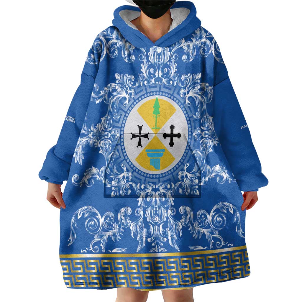 Personalized Italy Calabria Wearable Blanket Hoodie Baroque Motif
