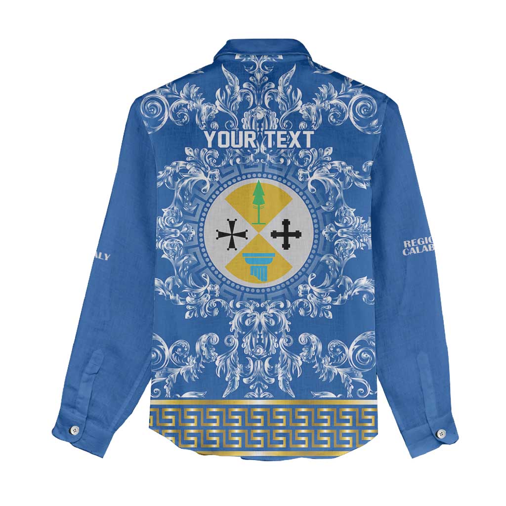 Personalized Italy Calabria Women Casual Shirt Baroque Motif