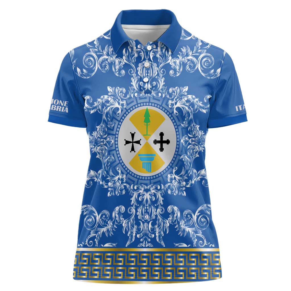 Personalized Italy Calabria Women Polo Shirt Baroque Motif