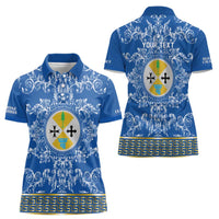 Personalized Italy Calabria Women Polo Shirt Baroque Motif