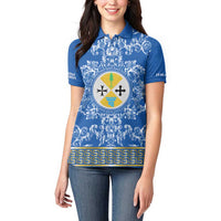 Personalized Italy Calabria Women Polo Shirt Baroque Motif