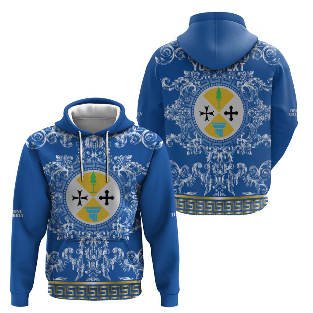 Personalized Italy Calabria Zip Hoodie Baroque Motif