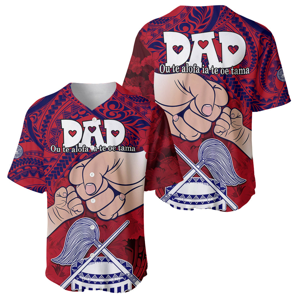 Fathers Day Polynesian Islands American Samoa Baseball Jersey Dad Ou Te Alofa Ia Te Oe Tama - Polynesian Flowers Tribal LT9 - Wonder Print Shop