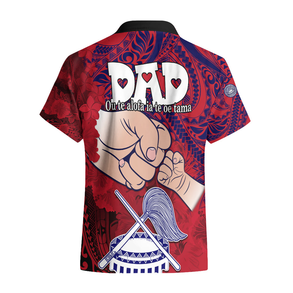 Dads Day American Samoa Hawaiian Shirt Dad Ou Te Alofa Ia Te Oe Tama - Polynesian Flowers Tribal - Wonder Print Shop