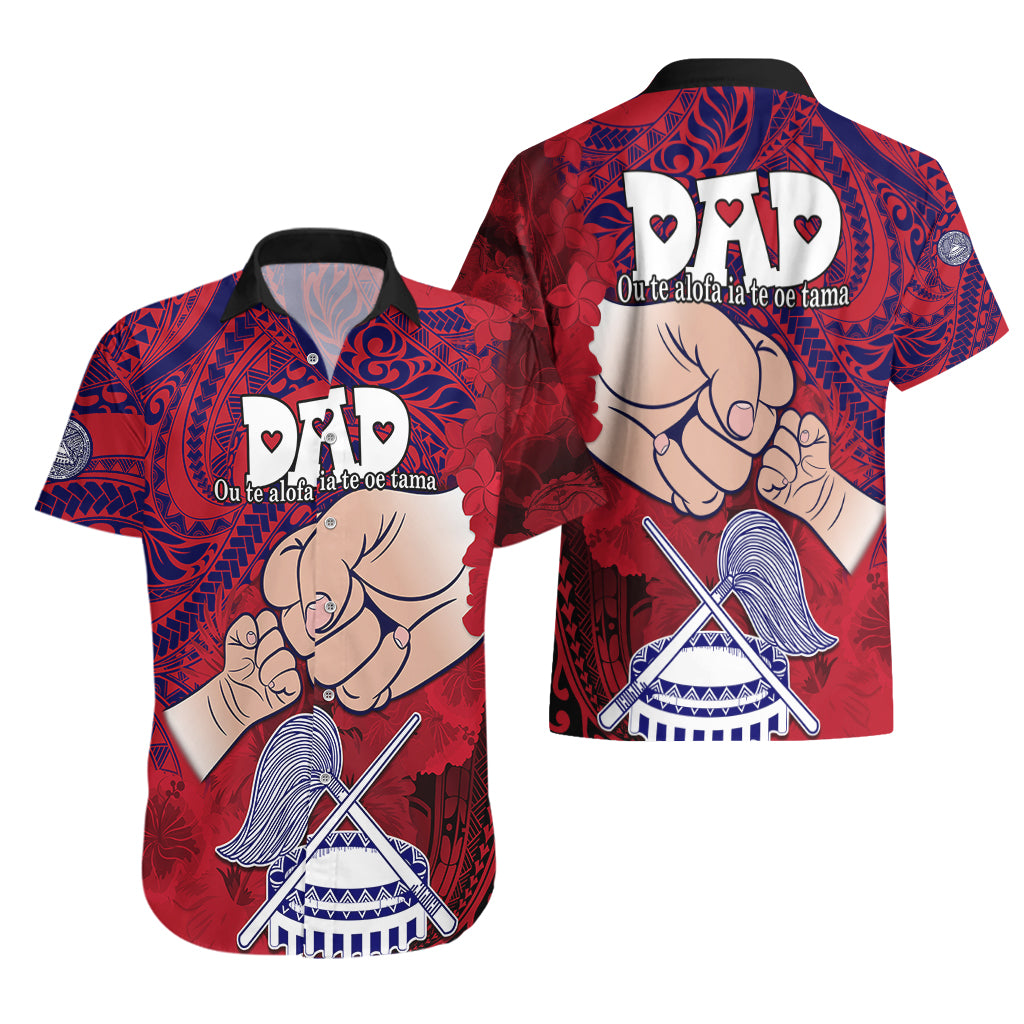 Fathers Day Polynesian Islands American Samoa Hawaiian Shirt Dad Ou Te Alofa Ia Te Oe Tama - Polynesian Flowers Tribal - Wonder Print Shop
