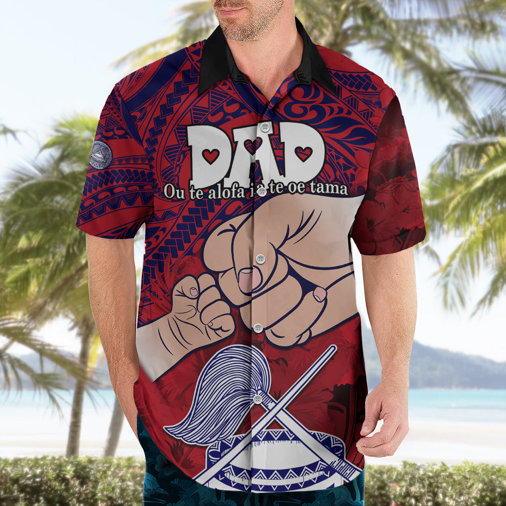 Fathers Day Polynesian Islands American Samoa Hawaiian Shirt Dad Ou Te Alofa Ia Te Oe Tama - Polynesian Flowers Tribal - Wonder Print Shop