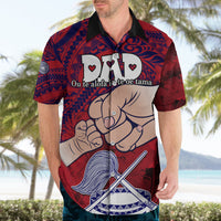 Fathers Day Polynesian Islands American Samoa Hawaiian Shirt Dad Ou Te Alofa Ia Te Oe Tama - Polynesian Flowers Tribal - Wonder Print Shop