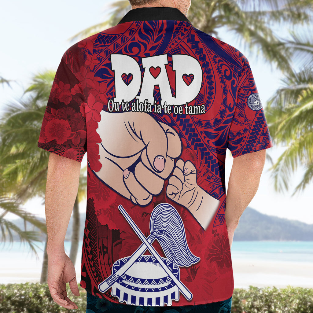 Dads Day American Samoa Hawaiian Shirt Dad Ou Te Alofa Ia Te Oe Tama - Polynesian Flowers Tribal - Wonder Print Shop