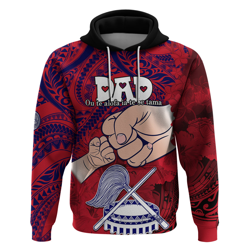 Dads Day American Samoa Hoodie Dad Ou Te Alofa Ia Te Oe Tama - Polynesian Flowers Tribal - Wonder Print Shop