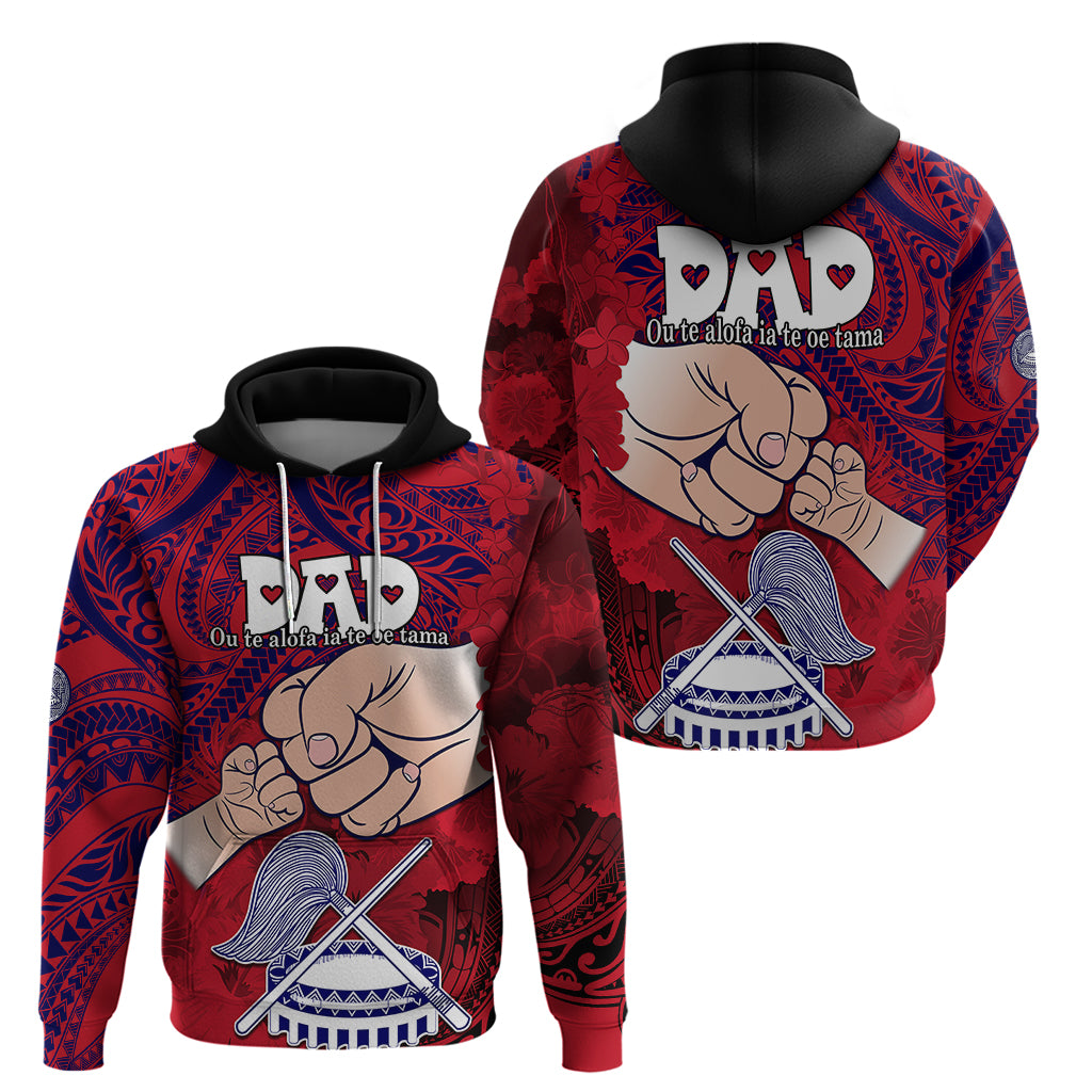 Dads Day American Samoa Hoodie Dad Ou Te Alofa Ia Te Oe Tama - Polynesian Flowers Tribal - Wonder Print Shop