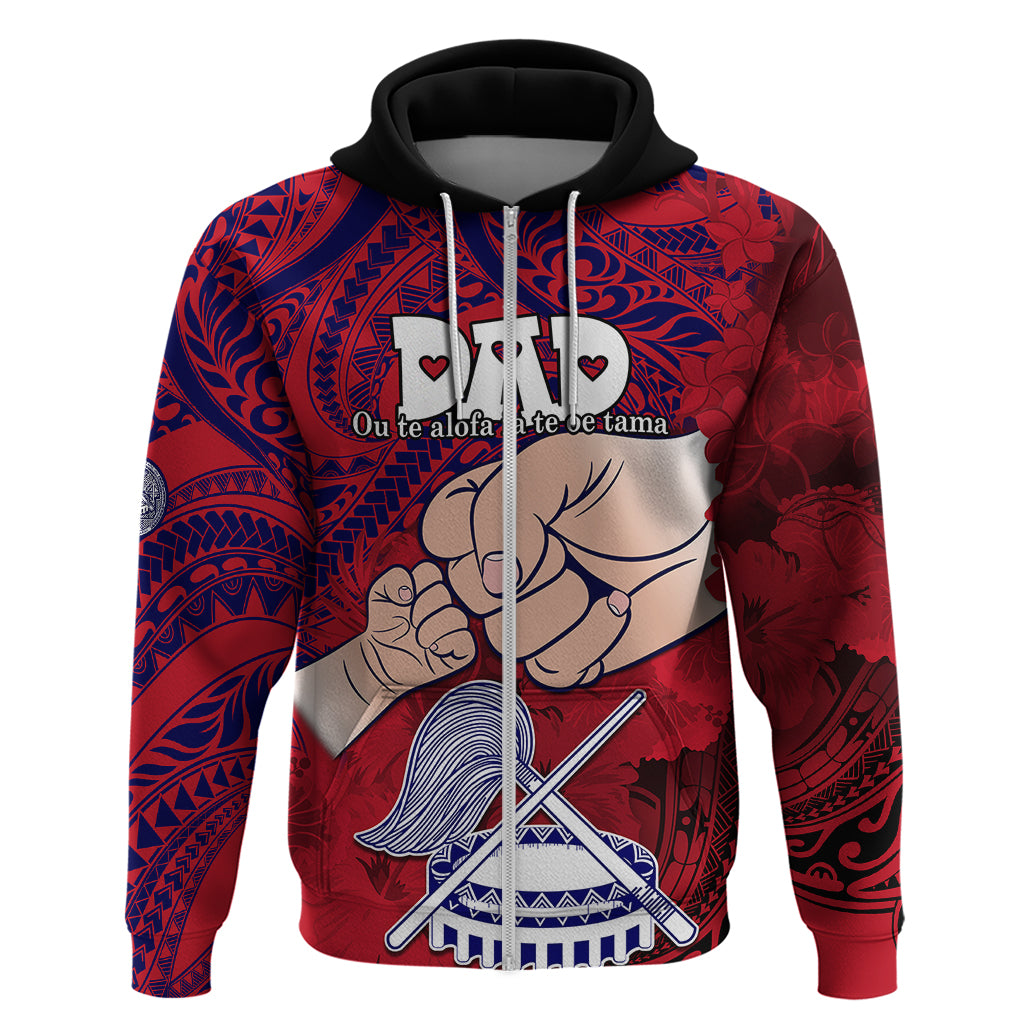 Dads Day American Samoa Hoodie Dad Ou Te Alofa Ia Te Oe Tama - Polynesian Flowers Tribal - Wonder Print Shop