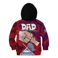 Dads Day American Samoa Kid Hoodie Dad Ou Te Alofa Ia Te Oe Tama - Polynesian Flowers Tribal - Wonder Print Shop
