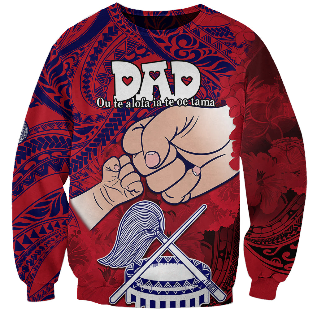 Fathers Day Polynesian Islands American Samoa Sweatshirt Dad Ou Te Alofa Ia Te Oe Tama - Polynesian Flowers Tribal - Wonder Print Shop