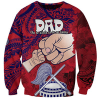 Fathers Day Polynesian Islands American Samoa Sweatshirt Dad Ou Te Alofa Ia Te Oe Tama - Polynesian Flowers Tribal - Wonder Print Shop
