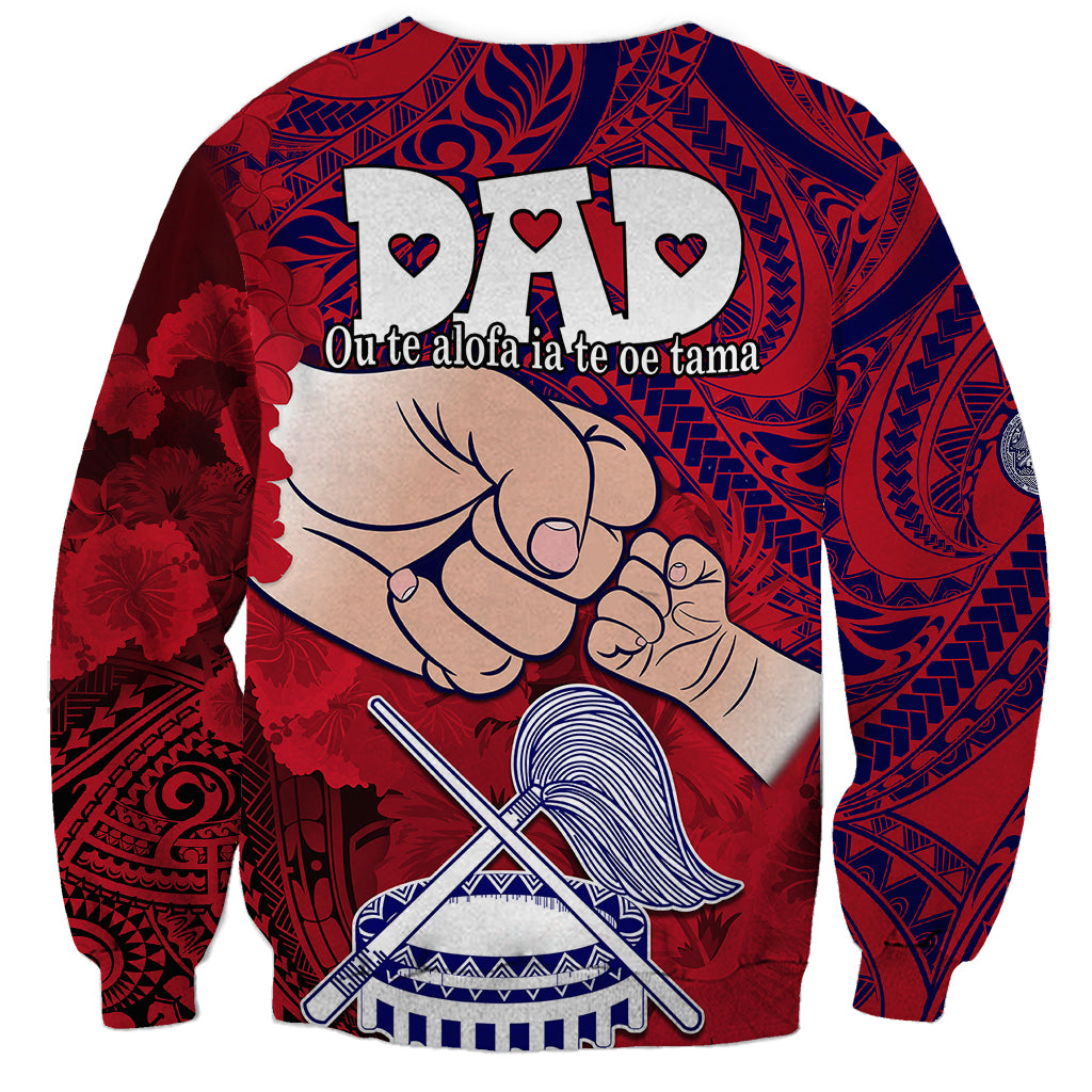 Fathers Day Polynesian Islands American Samoa Sweatshirt Dad Ou Te Alofa Ia Te Oe Tama - Polynesian Flowers Tribal - Wonder Print Shop