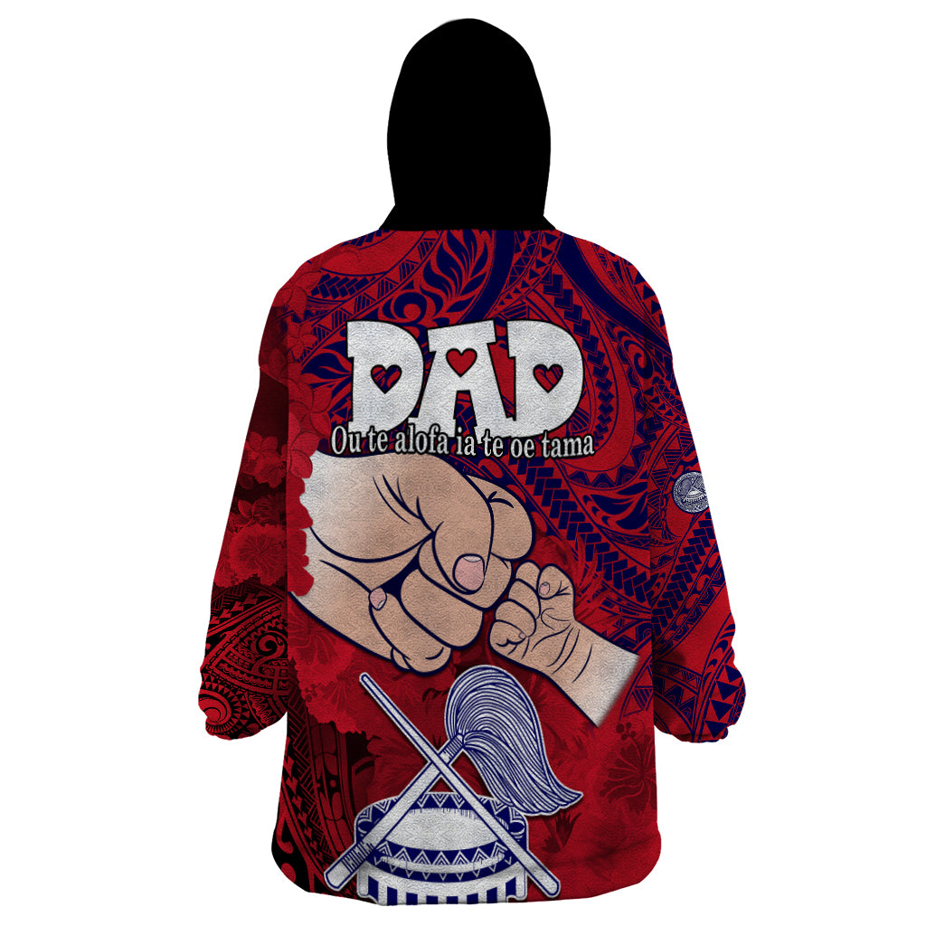 Fathers Day Polynesian Islands American Samoa Wearable Blanket Hoodie Dad Ou Te Alofa Ia Te Oe Tama - Polynesian Flowers Tribal - Wonder Print Shop